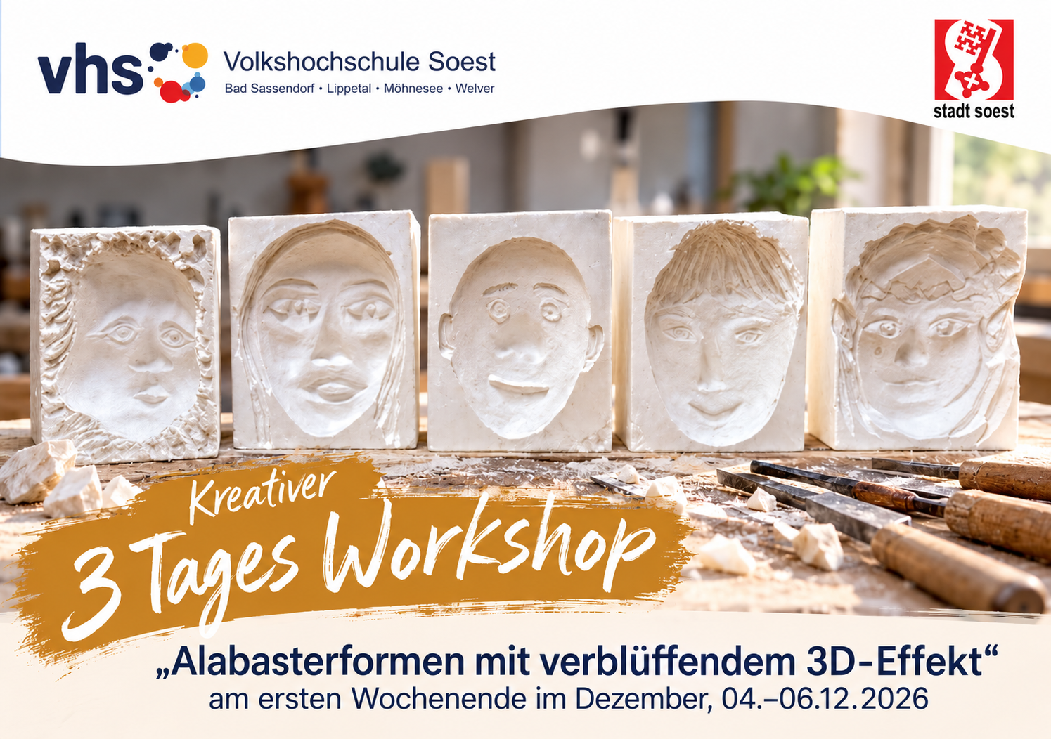 Öffnet die Seite 'Workshop: Alabasterformen mit verblüffendem 3D-Effekt'