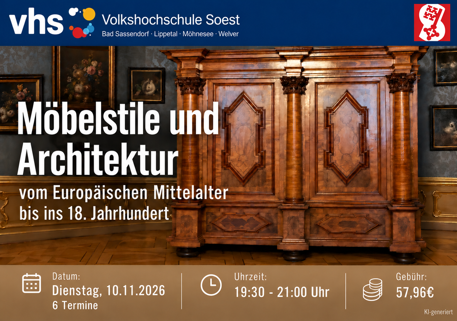 Öffnet die Seite 'Möbelstile und Architektur- vom Europäischen Mittelalter bis ins 18. Jahrhundert'